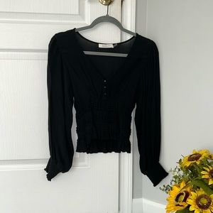 Mustard Seed, black blouse. Size small.